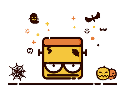 Happy halloween！ bat halloween horrible human lantern mbe pumpkin skeleton spider web