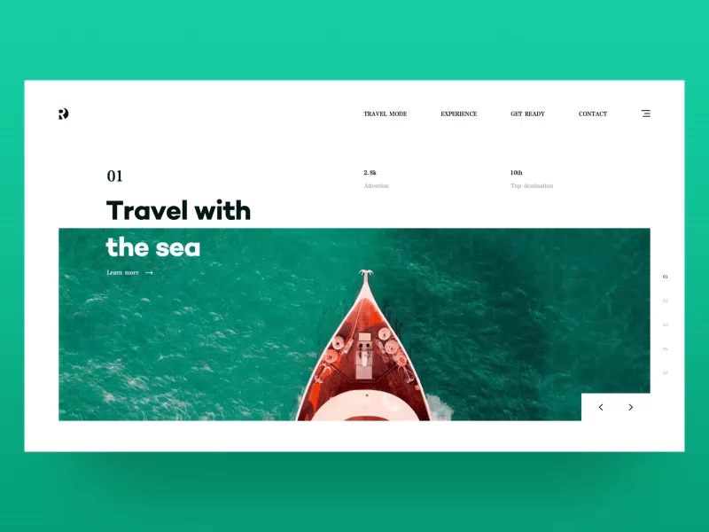 The best travel! animation boat green rdd sea ui web