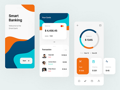 Smart Banking app app design application banking app creative design exchange illustration mobile banking ui ux web