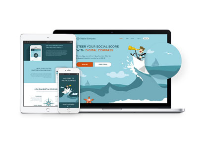 Digital Compass - Responsive Website and Dashboard responsive design social ui ux web design