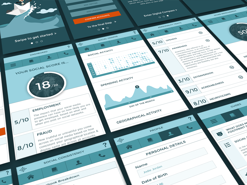 Digital Compass Dashboard UI by Ali Lane on Dribbble