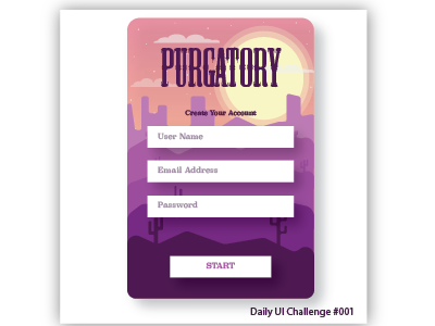 Daily UI Challenge #001 - Sign Up flat design game design illustrator ui