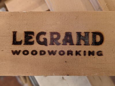LeGrand Woodworking brand burn logo stamp wood wooodworking
