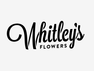 Whitley's Flowers florist logo script
