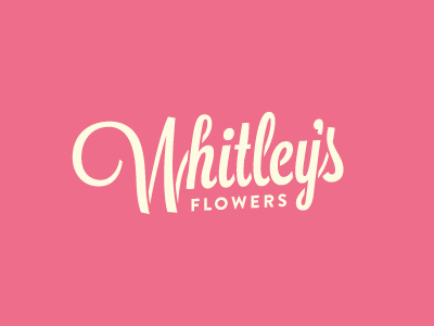 Whitley's Flowers with color florist flowers script