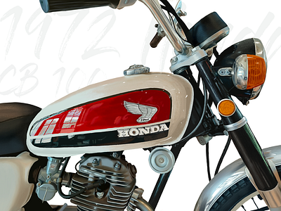 1972 Honda CB 100 bike drawing honda illustration motorcycle procreate sketch