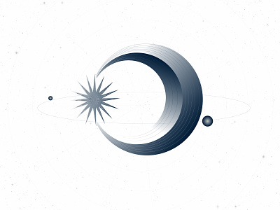 Cosmic Illustration 4 cool design galaxy icon illustration moon orbit orbs planet sci fi science stars