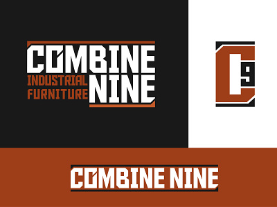 Combine Nine Logos combine9 cool dark furniture industrial logo masculine metal style wood