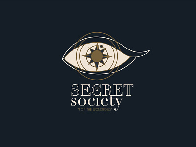 Super Secret Society Logo classy compass rose cool eye golden logo orbit secret society star wondrous