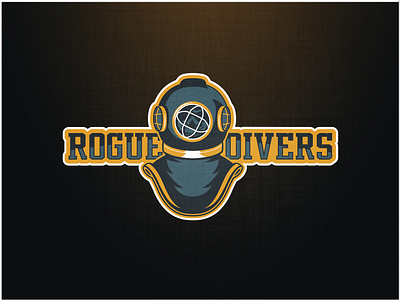 Rogue Divers Logo athletic diverse logo marine nautical ocean rogue sea skull sports water