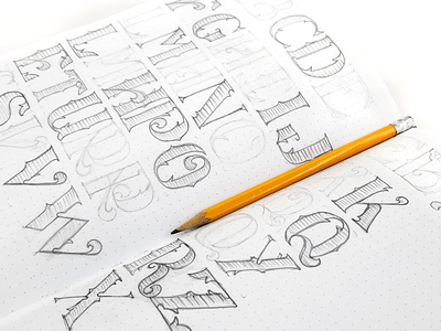 Custom Font Design Process custom design drawing font letters pencil process sketch