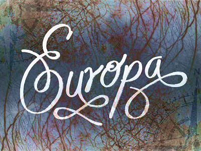Europa Moon adobe astronomy doodle handdrawn illustration illustrator jupiter lettering letters moon sketch texture type