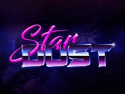 Stardust astronomy illustrator lettering neon neon colors planets retro science sketch space stardust type