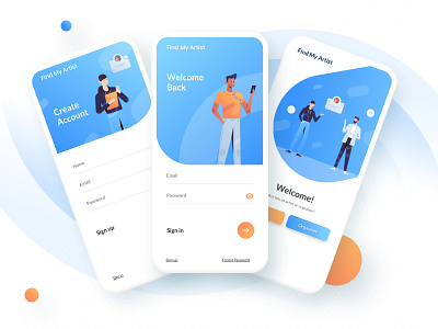 Find My Artist app app design application branding design systems e commerce event app icon illustration ios app logo minimal product typography user experience user interface design ux ux strategy vector