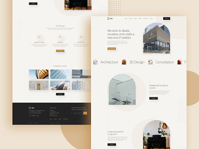 Architecture - Homepage Exploration agency app architectural architecture architecture design branding buliding illustration interior landing page logo minimal product property real estate realestate studio typography vector visualization
