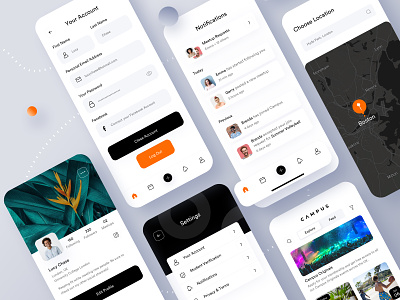 Campus - Meetup App 🤘 application brand identity dating dating app education educational app event app events ios meetup meetup app minimal minimalistic motion onboarding product product design prototype student student app