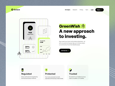 Greenwish-Investment Platform 🤘 agency bank banking brand identity branding creative work fin-tech finance graphic design landing page minimal motion motion graphics product saas saas homepage user experience user interface