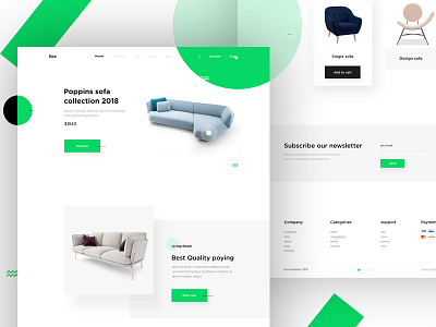 Soa-Homepage design e commerce homepage landing page product sofa template ui ux web