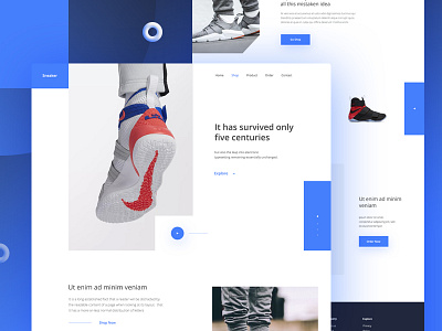 Sneaker- Home page design landing page shoe sneaker typography ui ux web