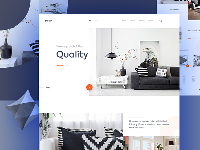 Pillow- Home Page e commerce homepage minimal pillow typography ui ux web design