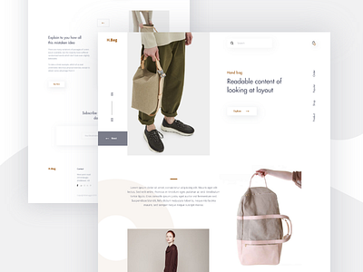 Hand-Bag...... bag landing page design e commerce minimal typography ui ux web