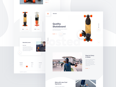 Boosted- Home Page boosted landing page e commerce minimal typography ui ux web