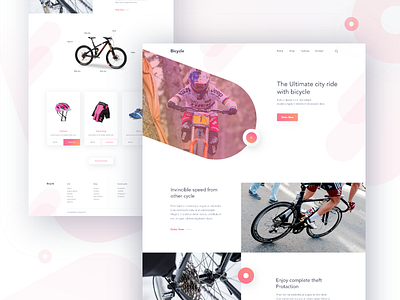 Bicycle- Home page design e commerce landing page minimal ui ux web