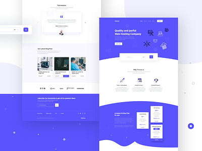 Hosting Landing page concept cloud colorful hosting hosting landing page minimal typography ui ux vps