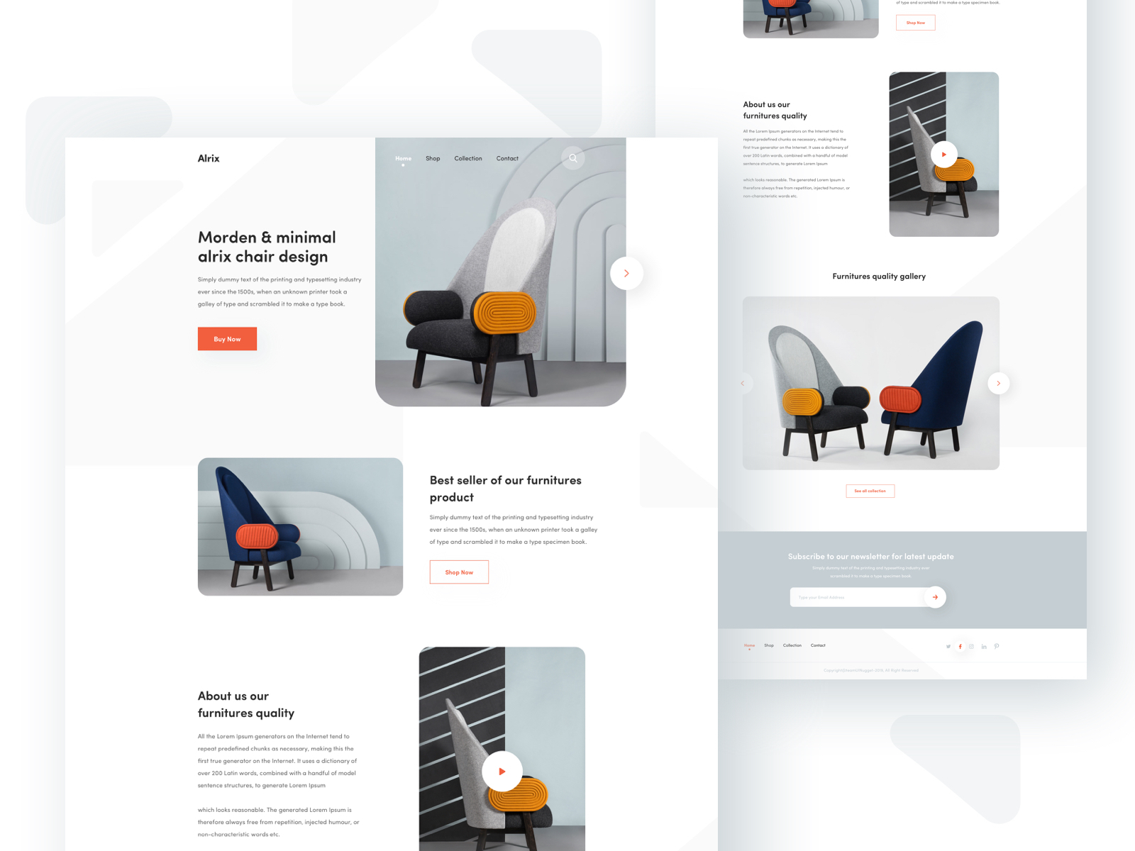 Chair Home Page Concept By Jabel Ahmed For Ofspace On Dribbble