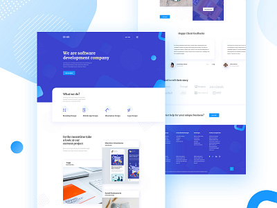 Website Design for a Software Company agency agent application apps colorful curve digital agency landing page logo minimal software company template theme travel typography vector whitespace
