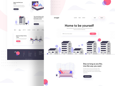 Home Rent. 2019 trend agency branding character colorful corporate corporate design e commerce freelancer gradient icon illustration landing page minimal product shape startup typography vector website