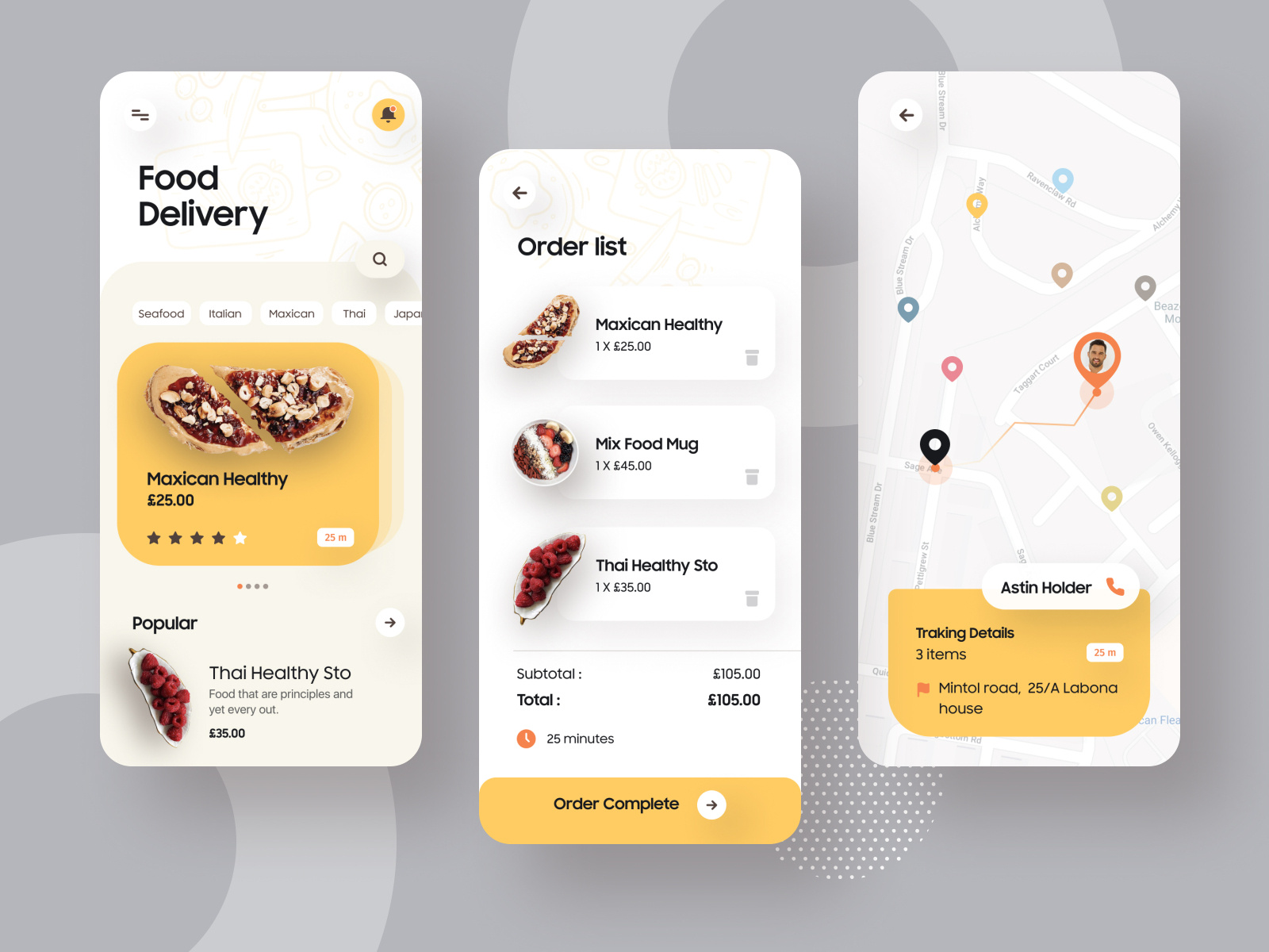 Food Delivery App by Jabel for Solace on Dribbble