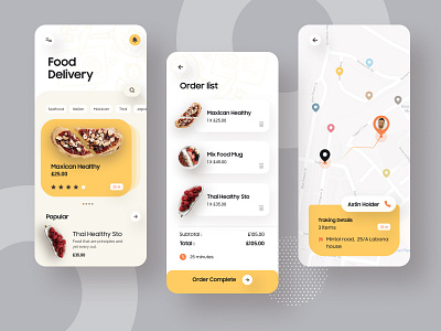 Food Delivery App agency app branding delivery design e commerce food food app food app ui food delivery food delivery app food service food truck icon minimal ofspace typography ux vector visual design