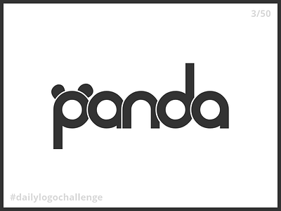 Daily Logo Challenge - Day 3: Panda 3 animal daily logo challenge dailylogochallenge day 3 day3 design illustrator letter logo panda typography