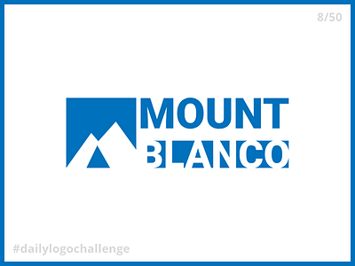 Daily Logo Challenge - Day 8: Ski Mountain 8 blue daily logo challenge dailylogochallenge day day 8 logo mount blanco mountain negative space ski skiing logo
