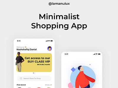 UI Minimalist Shopping App Design design graphic design illustration logo mobile app design ui ui design ui ux design ux