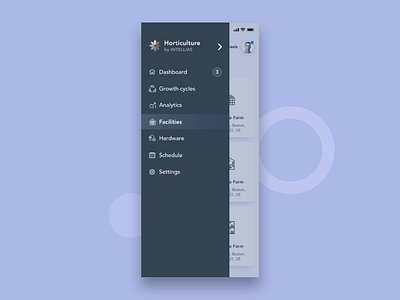 Intellias Vertical Farming Mobile App animation chart dashboad dashboard app farm farming ios ios app menu mobile mobile app mobile dashboard mobile menu mobile ui vertical farm