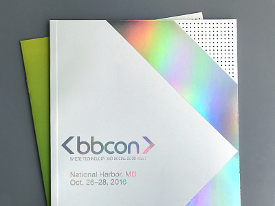 bbcon Program Guide cover holographic foil minimal non profit tech