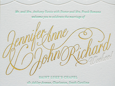 Wedding Invites charleston foil formal invitations letterpress typography