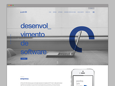 Ponto25 | Website Layout blue bold branding clean design identity layout logo single page system website