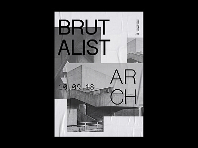 Brutalist Arch | Poster architecture black and white brutalism concept graphic design grid layout photography poster print typography