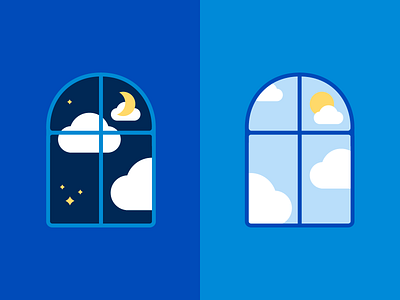 Day N' Night cloud day graphic design icon illustration moon night sequence star sun vector window