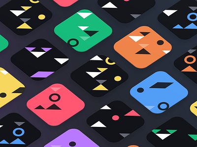Default App Icons abstract app application circles color colorful colors default icon icons isometric pattern patterns shape shapes squircle triangle triangles
