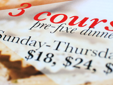 Dine Out Whatcom ad ad advertisement dinner food prices