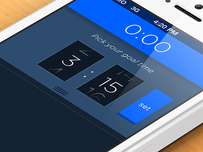 Timer App - Picker blue flat gotham ios iphone minimal numbers picker simple time timer ui