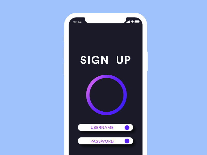 Sign Up daily ui gif gradient interface pulse purples sign up ui welcome