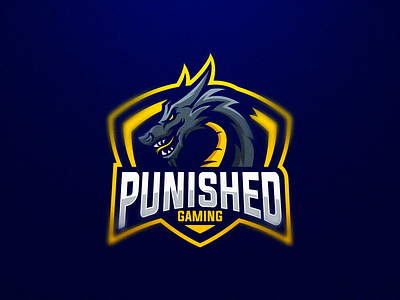 Punished Gaming dragon esports gaming logo logo design sport logo
