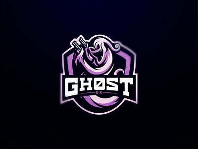 Ghost Uk esports gaming logo ghost logo design logotype pink sport logo