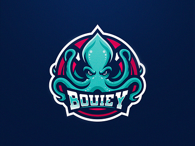 Bouiey esports gaming logo logo design sport logo squid