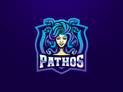 Pathos esports gaming logo logo design medusa snakes sport logo